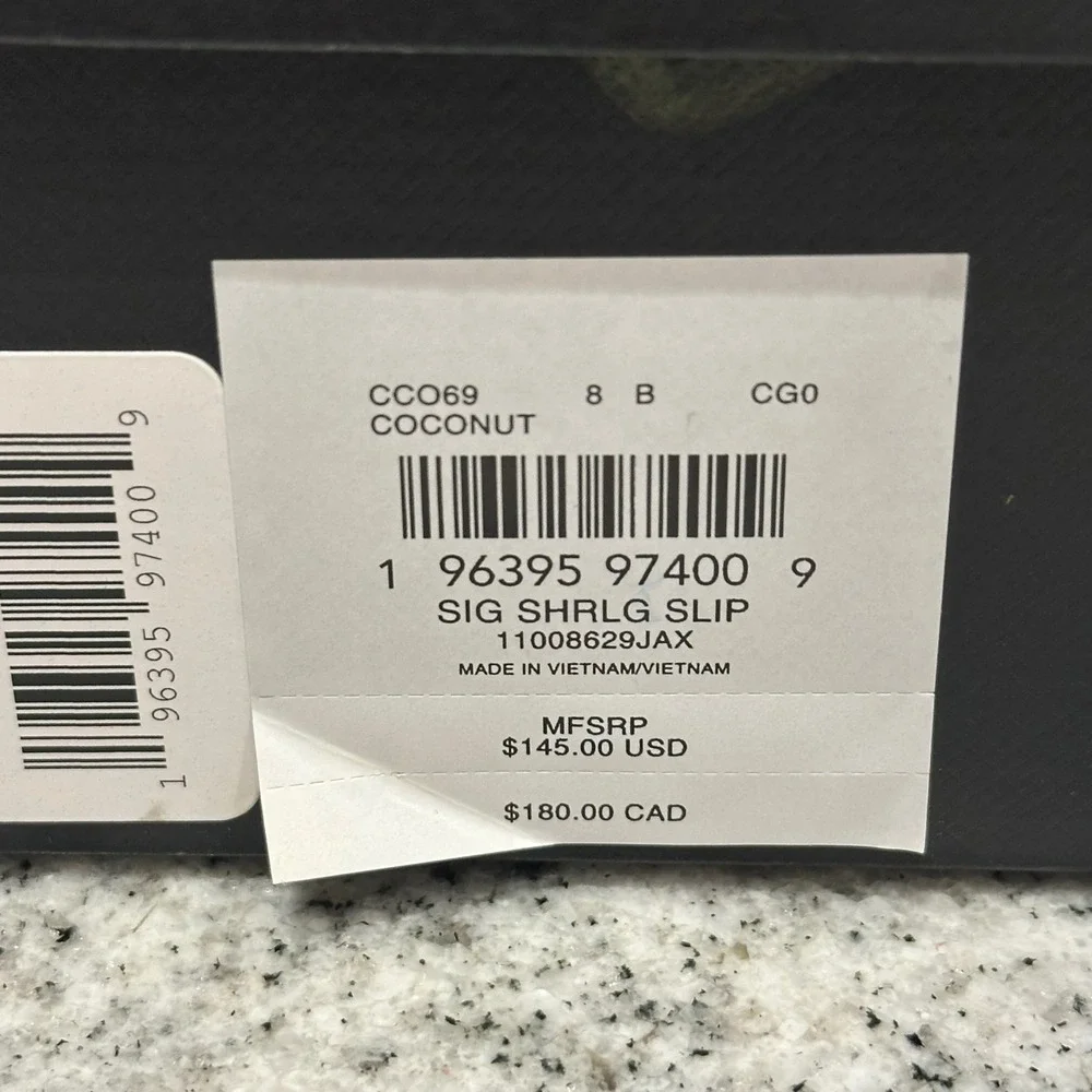 Coach Women's 8 B Sig Shrlg‎ Slip CC069 Signature Shearling Mules Coconut Black